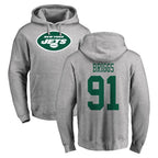 Choea NY.Jets #91 Jowon Briggs Player Gray LOGO Pullover Hoodies Limited Game Stitched Jerseys