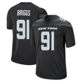 Choea NY.Jets #91 Jowon Briggs Player Stealth Black Home Game Stitched Jerseys