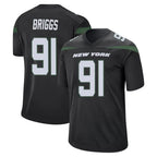 Choea NY.Jets #91 Jowon Briggs Player Stealth Black Home Game Stitched Jerseys