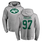 Choea NY.Jets #97 Harrison Phillips Player Gray LOGO Pullover Hoodies Limited Game Stitched Jerseys