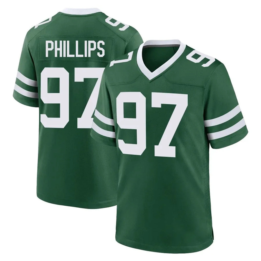 Choea NY.Jets #97 Harrison Phillips Player Green Legacy Home Game Stitched Jerseys