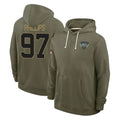 Choea NY.Jets #97 Harrison Phillips Player Olive Salute to Service Pullover Hoodies Limited Stitched Jerseys