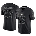 Choea NY.Jets #97 Harrison Phillips Player Stealth Black Limited Reflective Home Game Stitched Jerseys