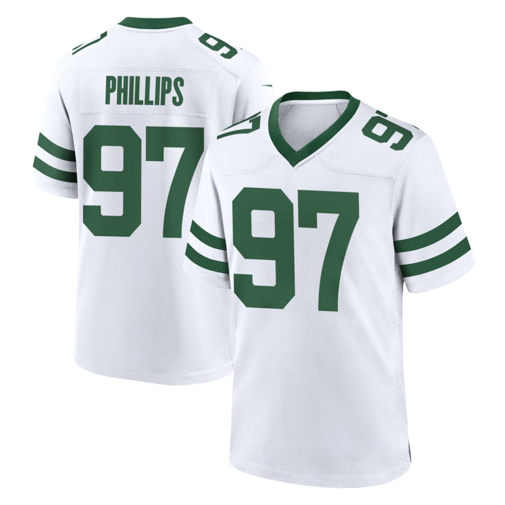 Choea NY.Jets #97 Harrison Phillips Player White Legacy Home Game Stitched Jerseys
