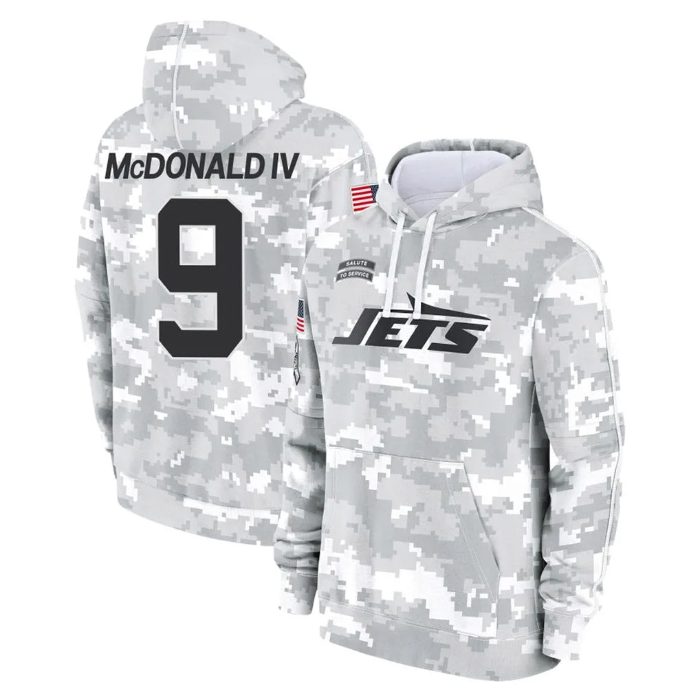 Choea NY.Jets #9 Will McDonald IV Player Arctic Camo Salute to Service Pullover Hoodies Limited Game Stitched Jerseys