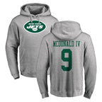 Choea NY.Jets #9 Will McDonald IV Player Gray LOGO Pullover Hoodies Limited Game Stitched Jerseys