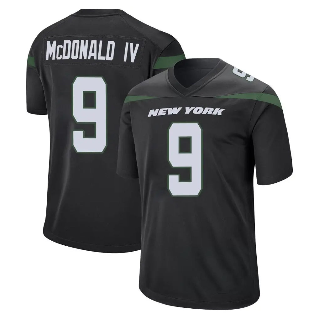 Choea NY.Jets #9 Will McDonald IV Player Stealth Black Home Game Stitched Jerseys