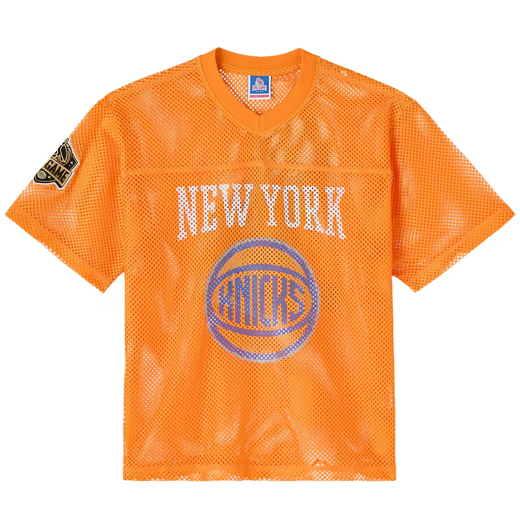 Choea NY.Knicks OVO x  Orange Mesh Football Fashion Jerseys