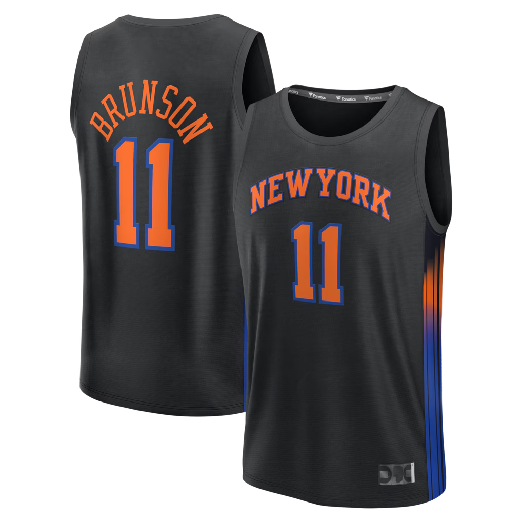 Choea NY.Knicks #11 Jalen Brunson  Black Fast Break Jerseys - Statement Edition