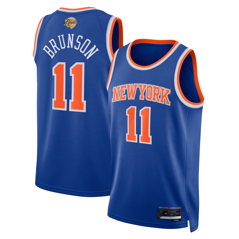 Choea NY.Knicks #11 Jalen Brunson  Blue 2026  Finals Patch Swingman Jerseys - Icon Edition