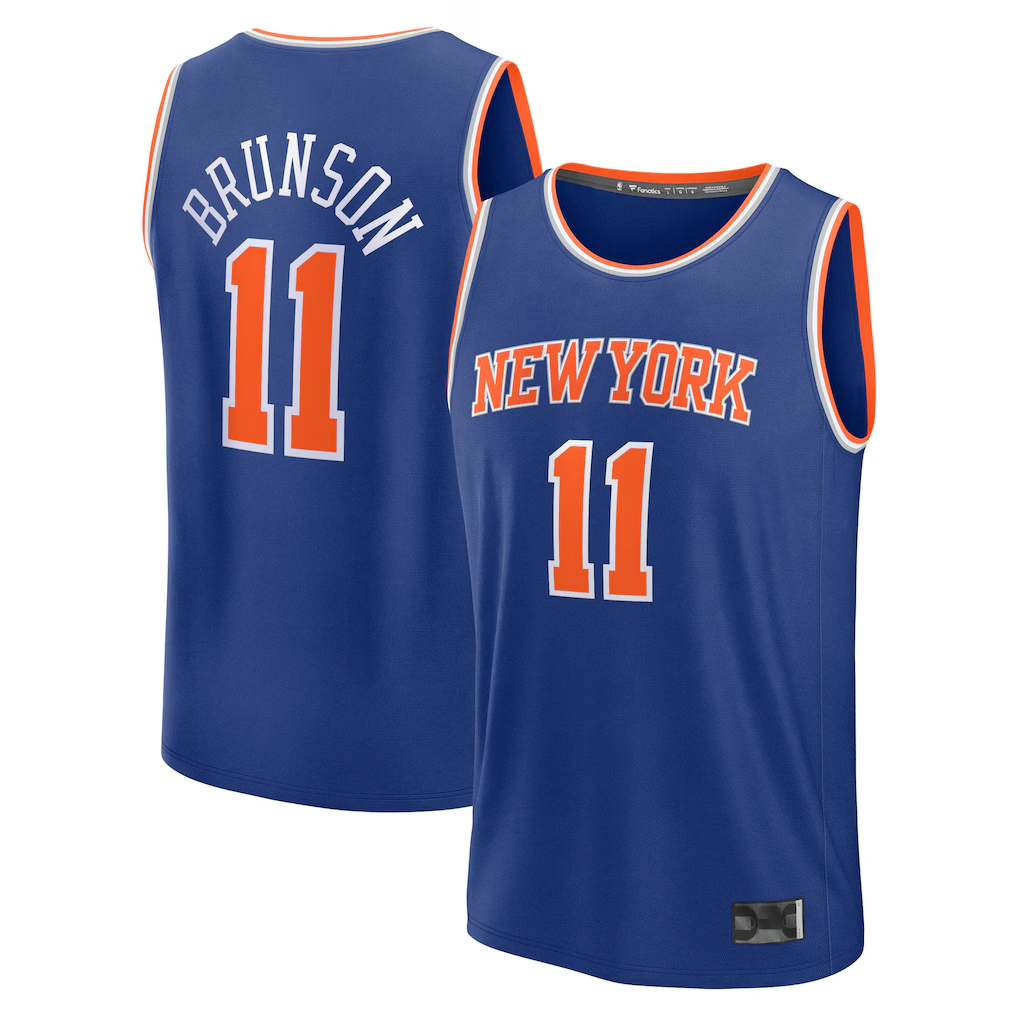 Choea NY.Knicks #11 Jalen Brunson  Blue Fast Break Replica Player Jerseys - Icon Edition
