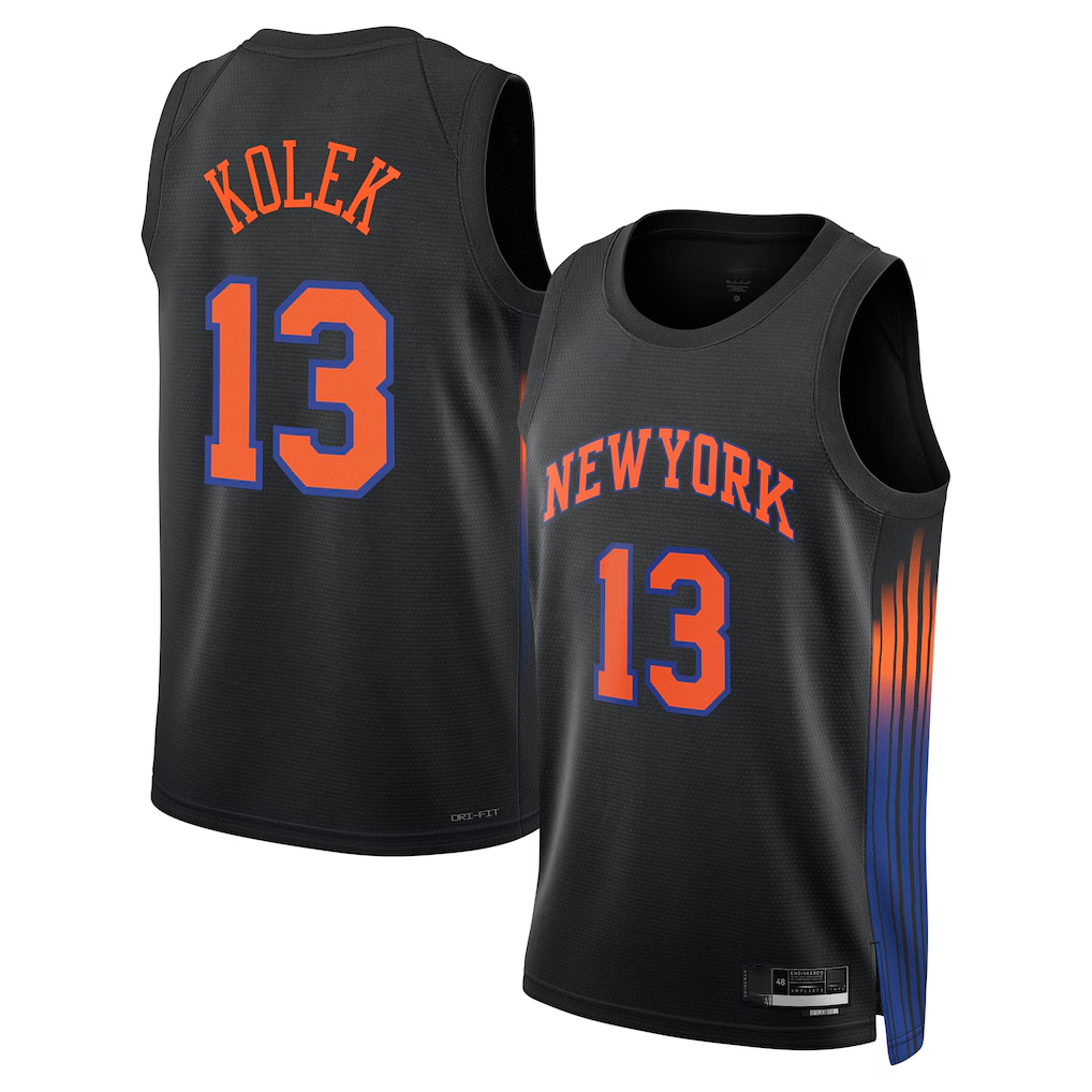 Choea NY.Knicks #13 Tyler Kolek Jordan Brand Black Swingman Jerseys - Statement Edition