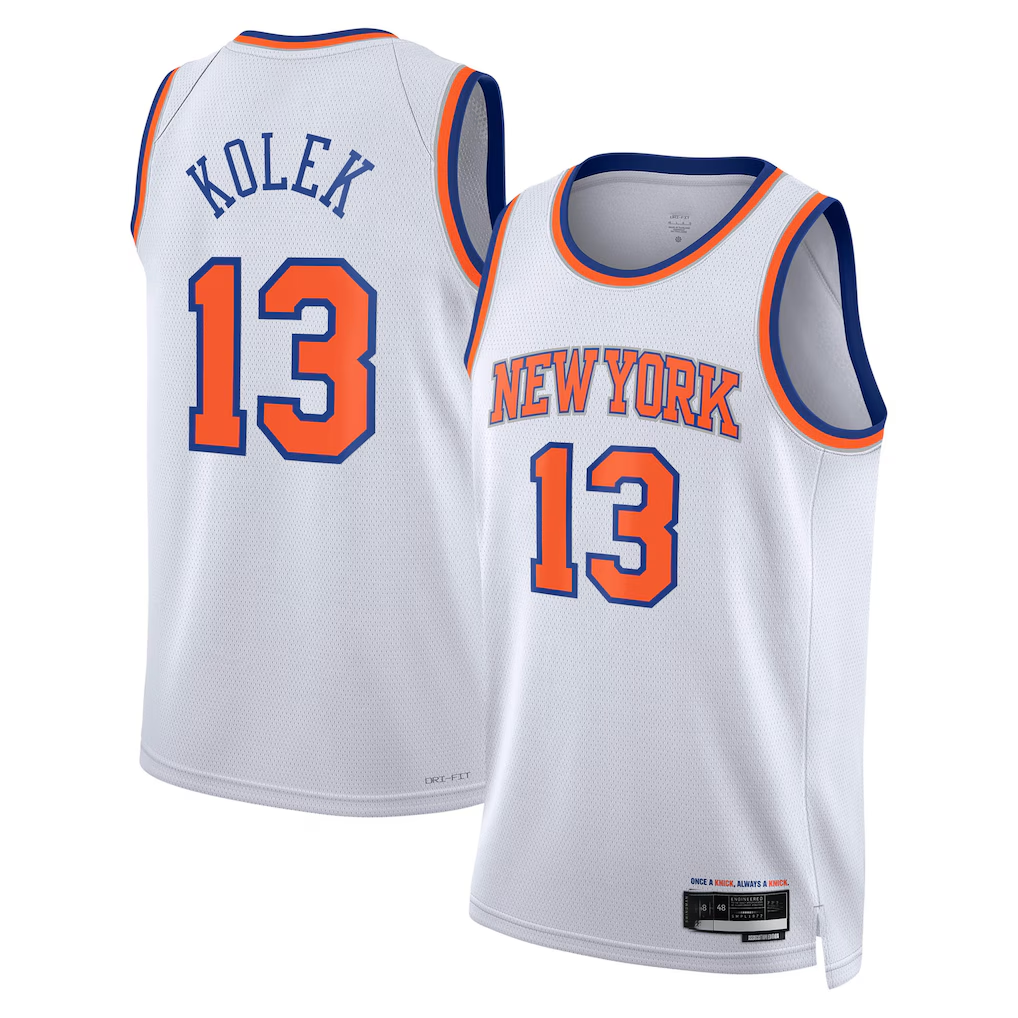 Choea NY.Knicks #13 Tyler Kolek White Swingman Jerseys - Association Edition