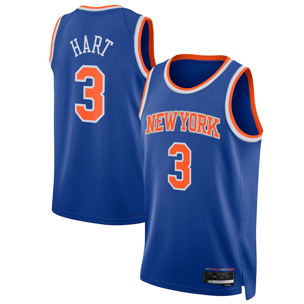 Choea NY.Knicks #3 Josh Hart Blue Swingman Player Jerseys - Icon Edition