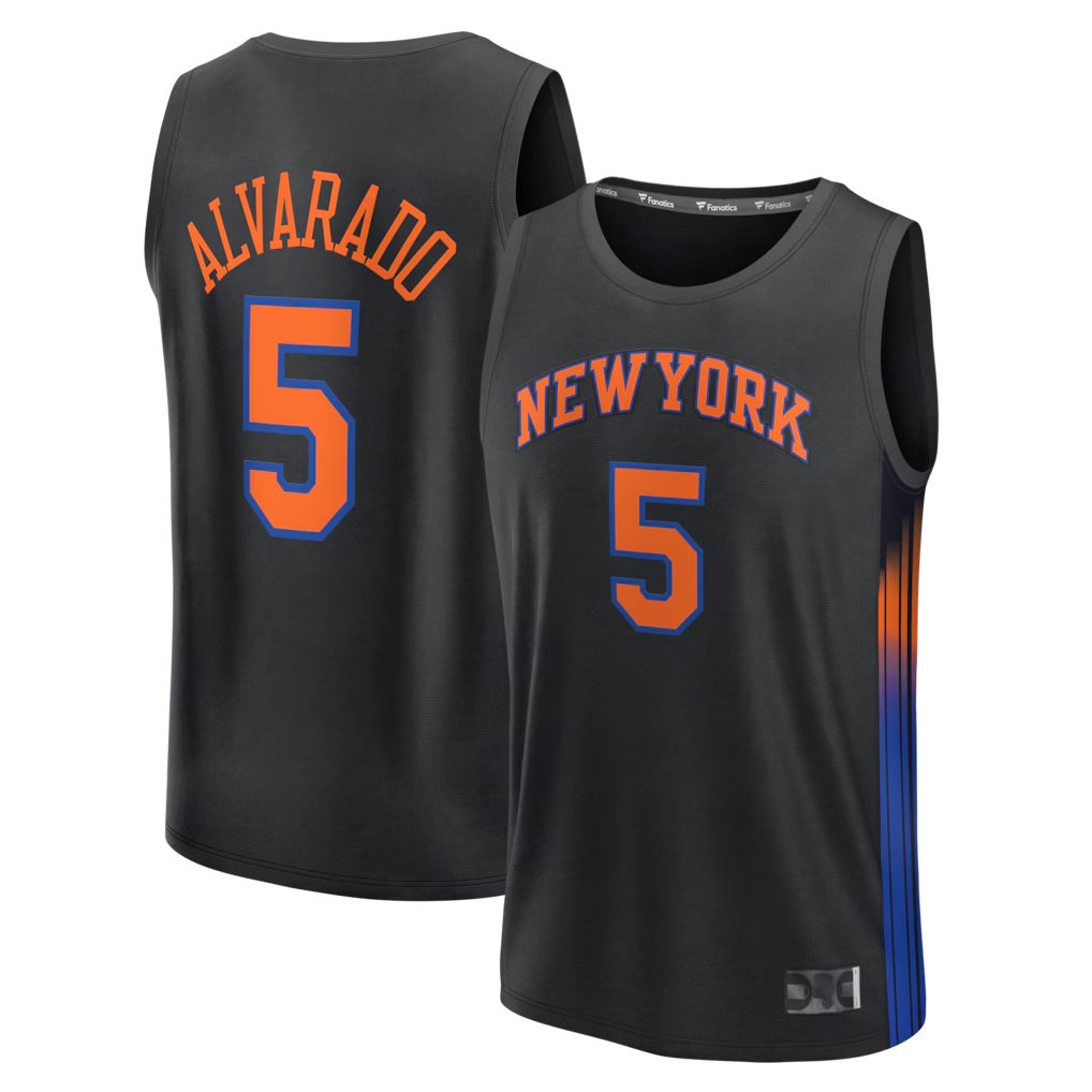Choea NY.Knicks #5 Jose Alvarado  Black Fast Break Replica Jerseys - Statement Edition