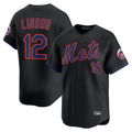 Choea NY.Mets #12 Francisco Lindor Player Black Alternate Home Limited Stitched Jerseys