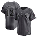 Choea NY.Mets #12 Francisco Lindor Player Gray City Connect Limited Stitched Jerseys