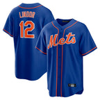Choea NY.Mets #12 Francisco Lindor Player Royal Home Game Stitched Jerseys