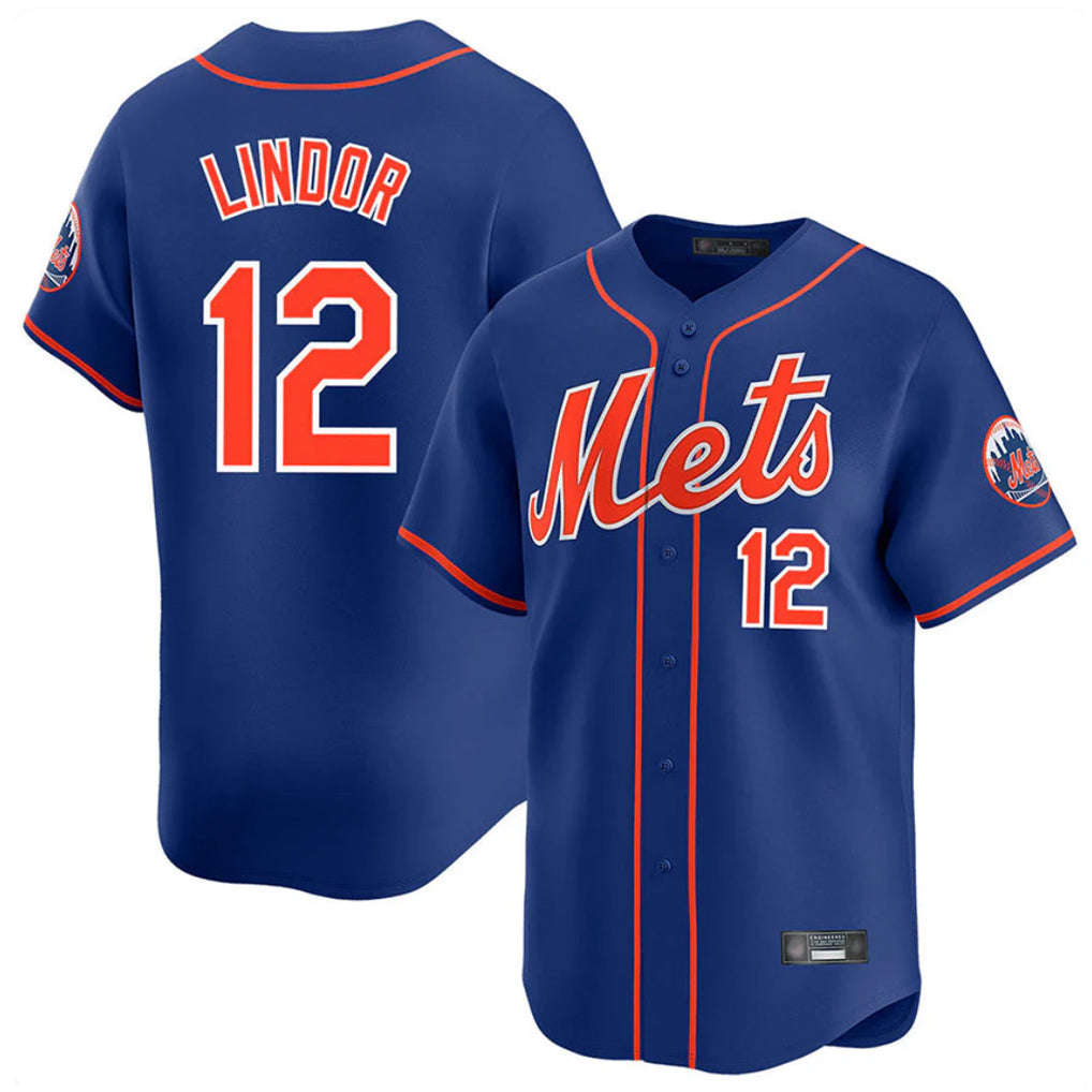 Choea NY.Mets #12 Francisco Lindor Player Royal Home Limited Stitched Jerseys