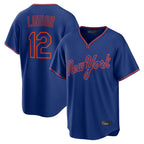 Choea NY.Mets #12 Francisco Lindor Player Royal T-shirt Home Game Stitched Jerseys