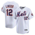 Choea NY.Mets #12 Francisco Lindor Player White Home Limited Stitched Jerseys