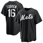 Choea NY.Mets #16 Dwight Gooden Player Black Home Game Stitched Jerseys