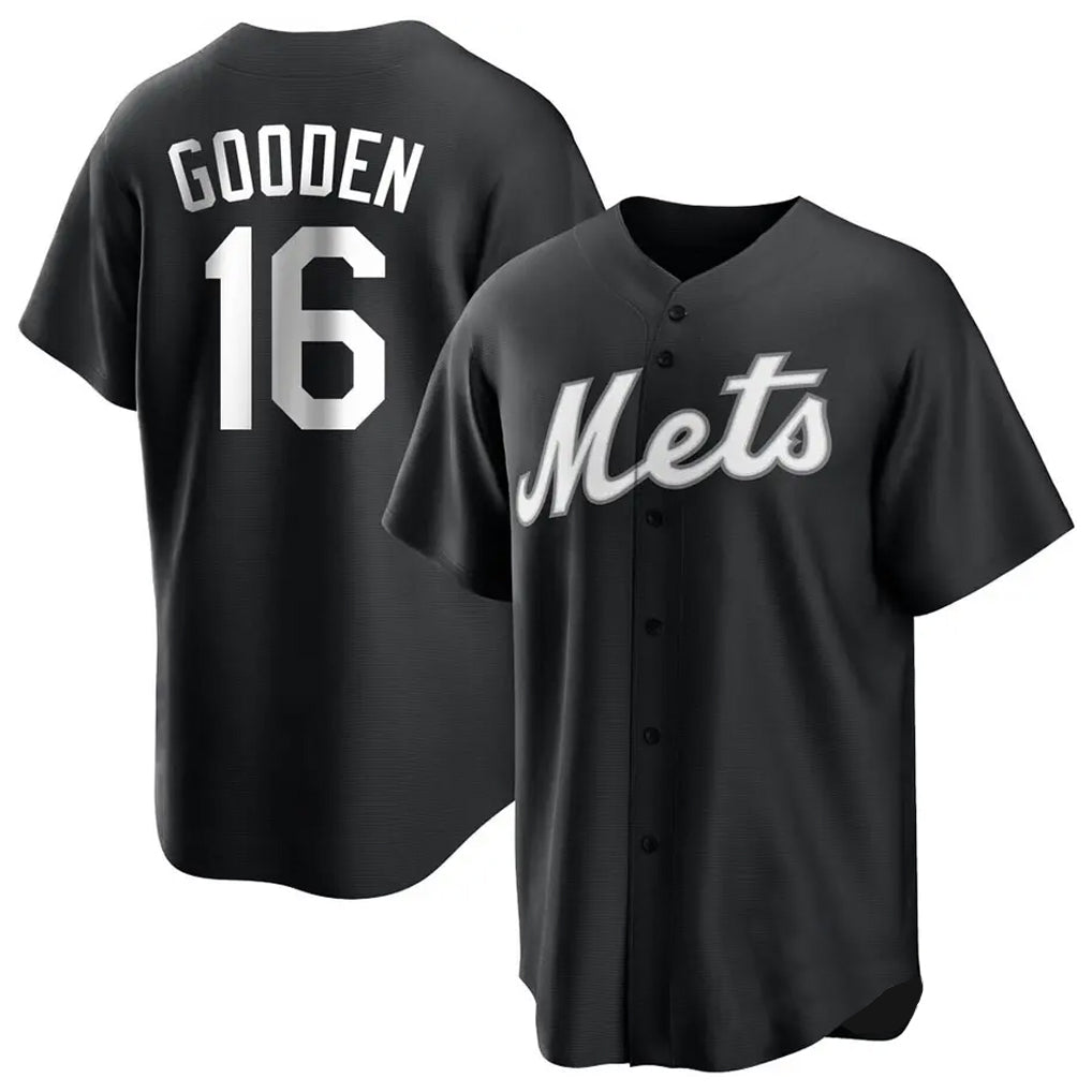 Choea NY.Mets #16 Dwight Gooden Player Black Home Game Stitched Jerseys