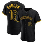 Choea NY.Mets #16 Dwight Gooden Player Black Snake Skin City Home Limited Elite Stitched Jerseys