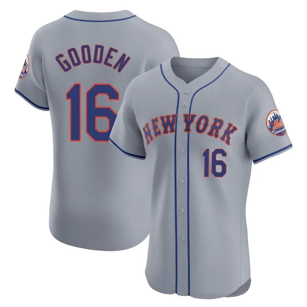Choea NY.Mets #16 Dwight Gooden Player Gray Road Limited Elite Home Stitched Jerseys