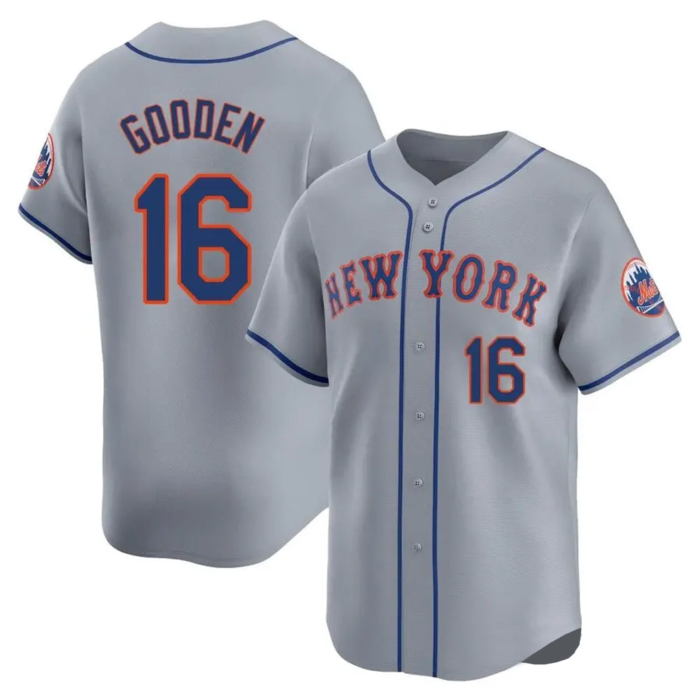 Choea NY.Mets #16 Dwight Gooden Player Gray Road Limited Home Stitched Jerseys