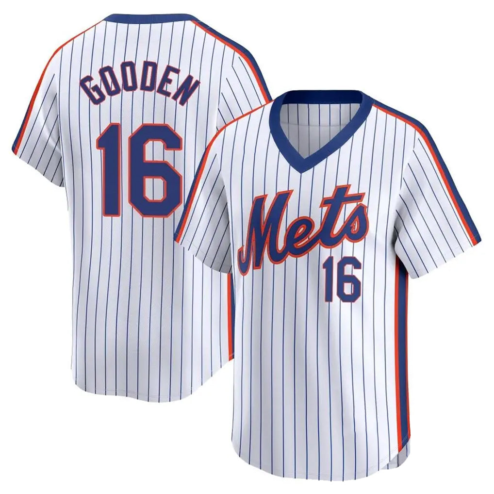 Choea NY.Mets #16 Dwight Gooden Player White Cooperstown Collection T-shirt Game Stitched Jerseys