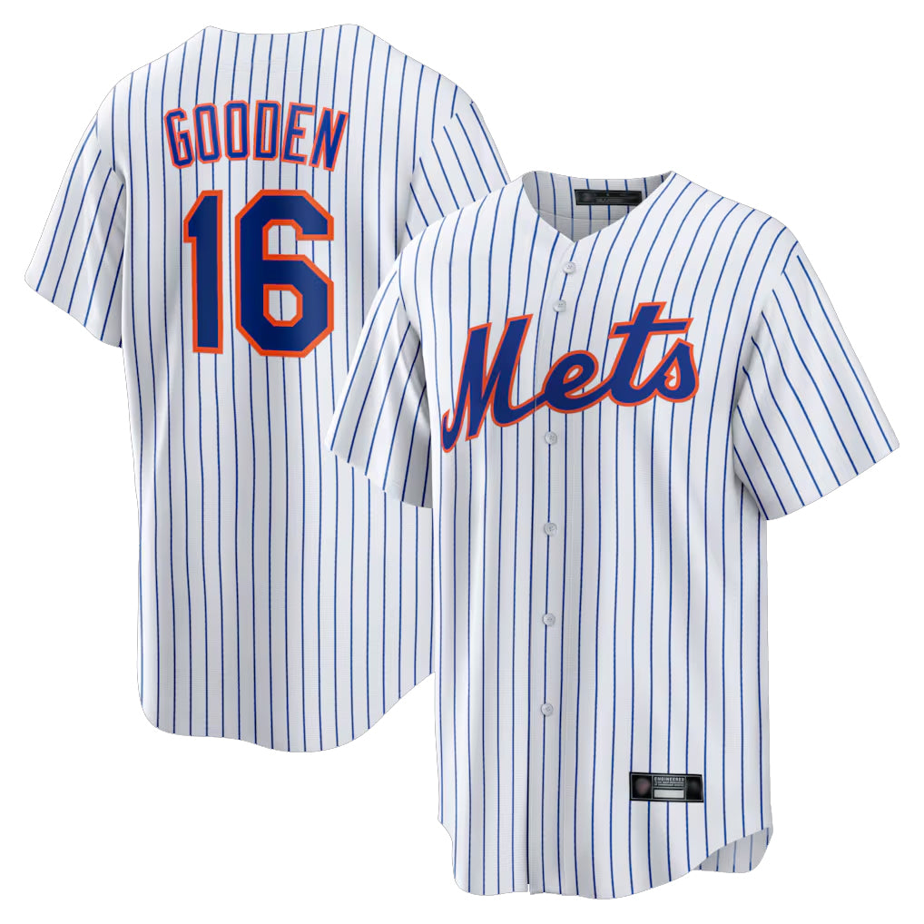 Choea NY.Mets #16 Dwight Gooden Player White Home Replica Stitched Jerseys