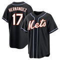 Choea NY.Mets #17 Keith Hernandez Player Black Fashion Out Game Stitched Jerseys