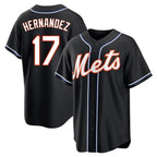 Choea NY.Mets #17 Keith Hernandez Player Black Fashion Out Game Stitched Jerseys