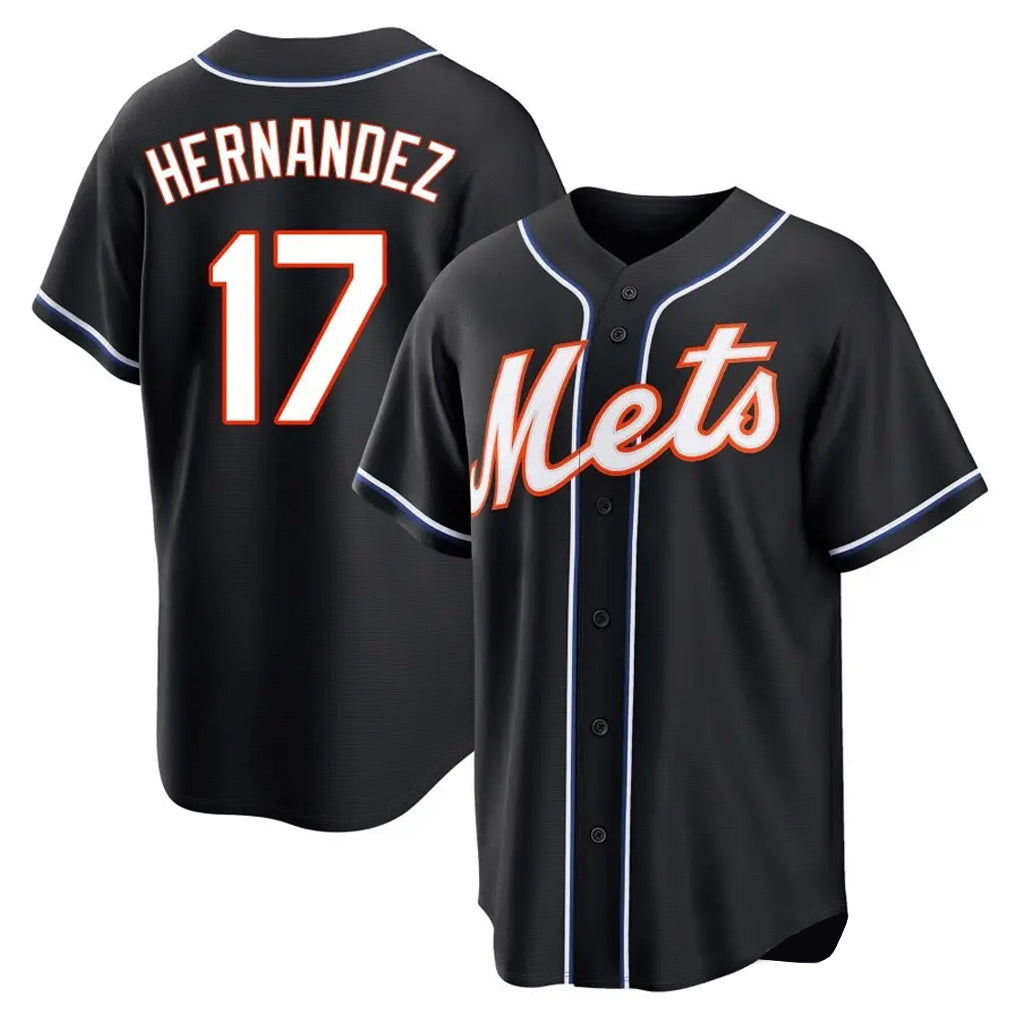 Choea NY.Mets #17 Keith Hernandez Player Black Fashion Out Game Stitched Jerseys