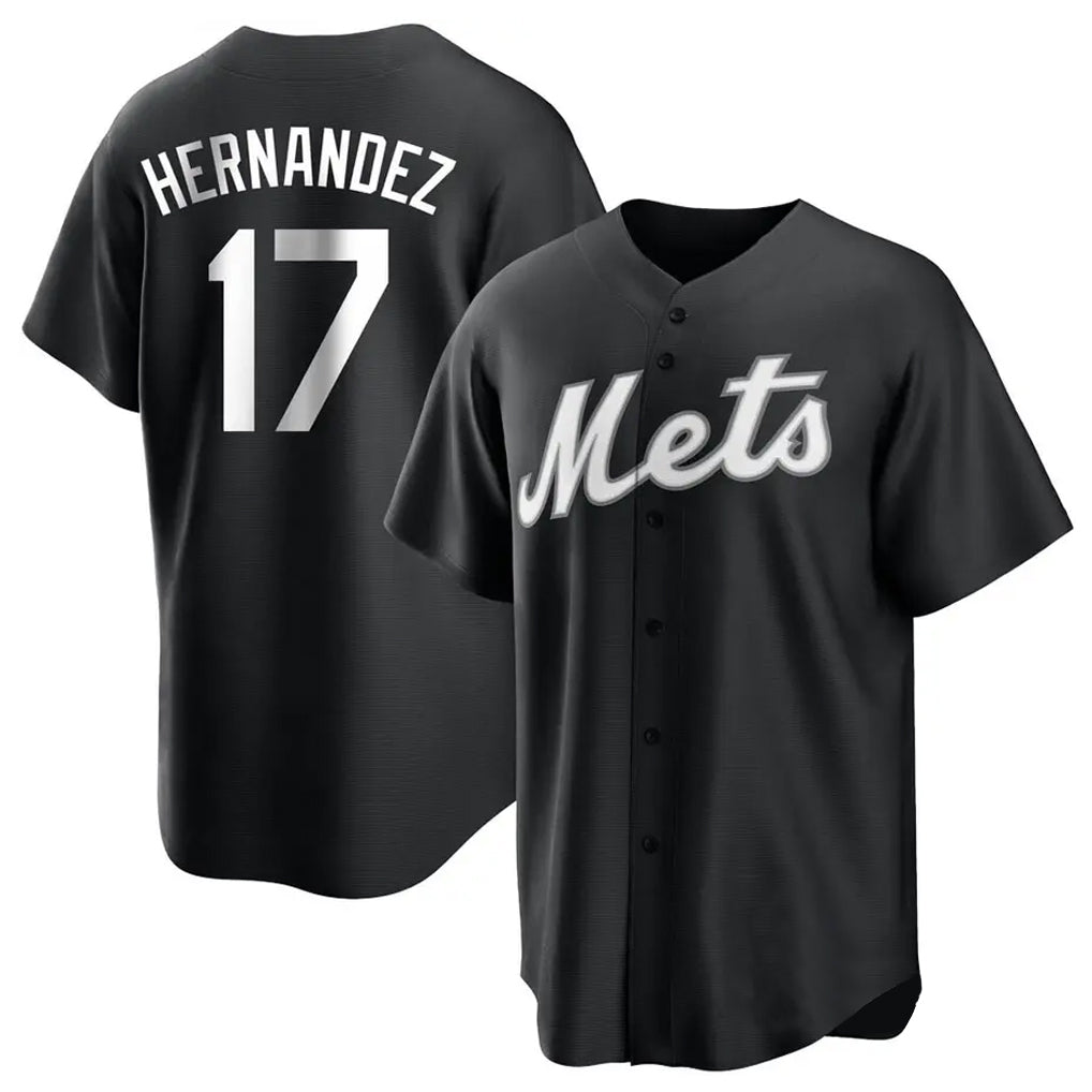 Choea NY.Mets #17 Keith Hernandez Player Black Home Game Stitched Jerseys