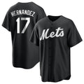 Choea NY.Mets #17 Keith Hernandez Player Black Home Game Stitched Jerseys