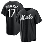 Choea NY.Mets #17 Keith Hernandez Player Black Home Game Stitched Jerseys
