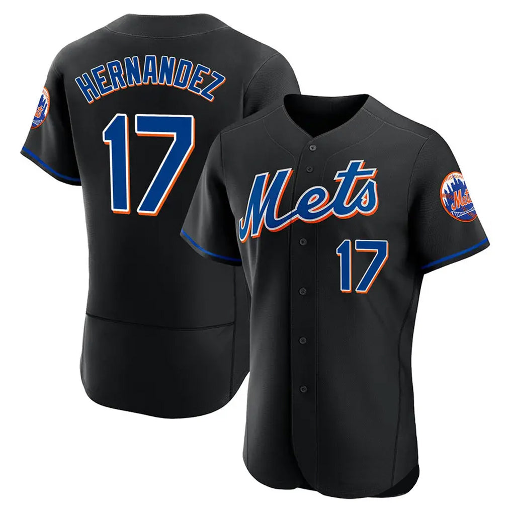 Choea NY.Mets #17 Keith Hernandez Player Black Replica Home Limited Elite Stitched Jerseys