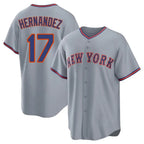 Choea NY.Mets #17 Keith Hernandez Player Gray Road Home Game Stitched Jerseys
