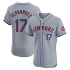 Choea NY.Mets #17 Keith Hernandez Player Gray Road Limited Elite Home Stitched Jerseys