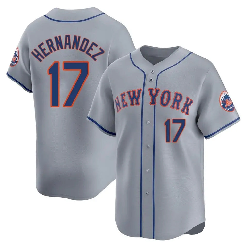 Choea NY.Mets #17 Keith Hernandez Player Gray Road Limited Home Stitched Jerseys