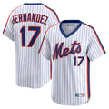 Choea NY.Mets #17 Keith Hernandez Player White Cooperstown Collection T-shirt Game Stitched Jerseys