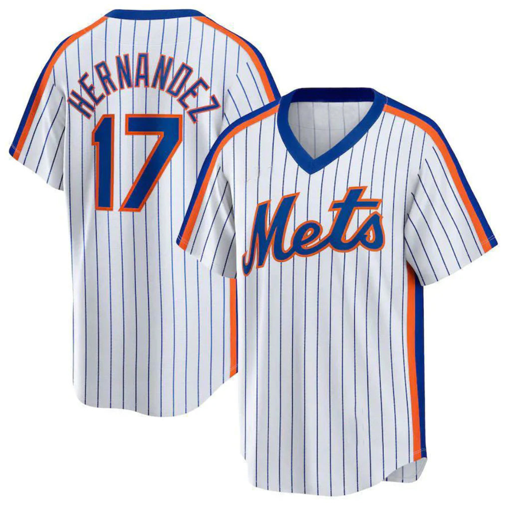 Choea NY.Mets #17 Keith Hernandez Player White Cooperstown Collection T-shirt Home Stitched Jerseys