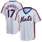 Choea NY.Mets #17 Keith Hernandez Player White Cooperstown Collection T-shirt Home Stitched Jerseys