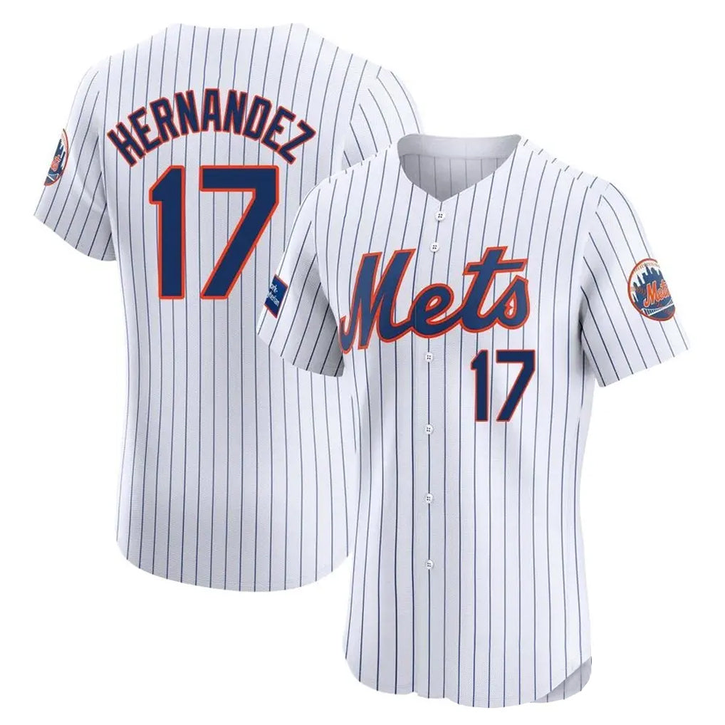Choea NY.Mets #17 Keith Hernandez Player White Home Limited Elite Stitched Jerseys