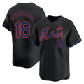 Choea NY.Mets #18 Darryl Strawberry Player Black Alternate Home Limited Stitched Jerseys