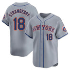 Choea NY.Mets #18 Darryl Strawberry Player Gray Road Limited Home Stitched Jerseys