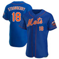 Choea NY.Mets #18 Darryl Strawberry Player Royal Limited Elite Home Stitched Jerseys
