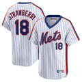 Choea NY.Mets #18 Darryl Strawberry Player White Cooperstown Collection T-shirt Game Stitched Jerseys
